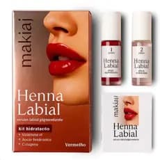 Henna Labial Makiaj Rosa e Vermelha 3ML Hidratante