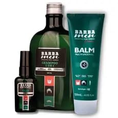 Kit Barba Men Essencial - Óleo 3 em 1  + Balm Multifuncional +  Shampoo 2 em 1 Anti Caspa