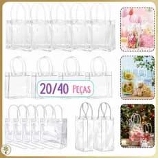 20/40 Unidades bolsa de lembrança transparente sacola festa de noiva bebê batismo