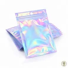 Sacos Zip Hermético Holográfico Frente Transparente c/ Furo com 50 unidades
