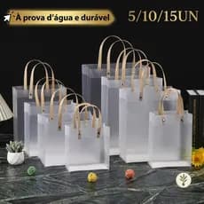 5 A 15 Sacola Plástica transparente fosca cristal emb. PVC lembrancinha presente