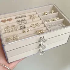 Porta Joia com 3 Camadas Acrílico Luxo- Brinco/ Anel/ Colar/ Pulseira