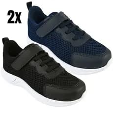 Kit 2 Pares Tênis Infantil Menino Sapato Escolar Masculino Confortável e Resistente