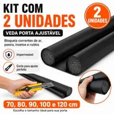 Kit 2 Unidades Veda Porta Rolinho Ajustável Protetor Impermeável 70 80 90 100 120 cm Contra Poeira e Insetos
