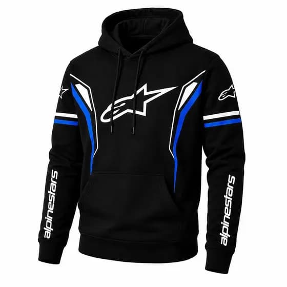 Exclusivo Blusa Moletom Alpinestars Masculino Estampado Motoqueiro Estiloso Casaco Grosso Flanelado Jaqueta de Frio