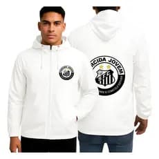 Corta Vento Impermeável Jaqueta Bomber Torcida Jovem Santos Time Toque Macio Leve Confortável Envio Rapido