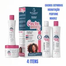 Kit Profissional Nutrição Cacheamos Bio Instinto Hidratação Maciez e Cachos Definidos - 4 itens