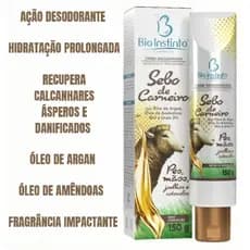 Creme Hidratante Sebo de Carneiro com Óleo de Argan & Óleo de Amêndoas p/ Ressecamento da Pele 150g