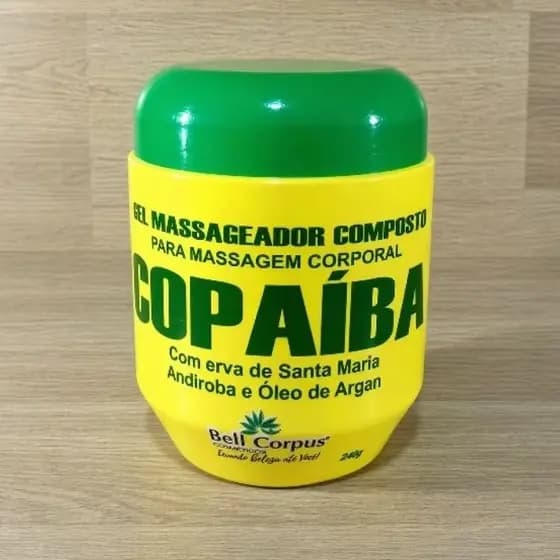 Gel Massageador Copaíba Relaxante Muscular Bell Corpus Erva Santa Maria Andiroba Óleo de Argan 240g