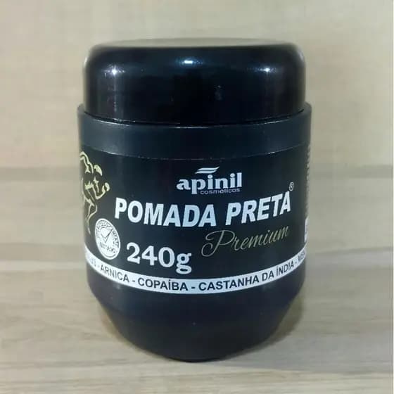 Pomada Preta Massageadora Apinil 240g Mentol Eucalipto & Castanha da Índia Relaxante Muscular