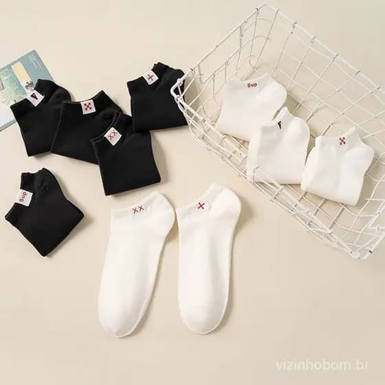 Meias com etiquetas de tecido para casais, homens e mulheres, meias de algodão de cano baixo, meias invisíveis, meias cu