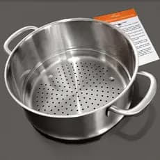Panela para Cozimento a Vapor em aço inox, com alças, 24 cm, Fontignac - SOMENTE A VAPOREIRA