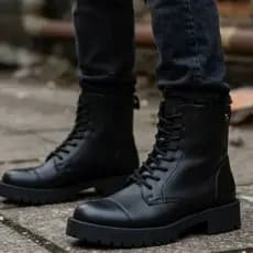 Coturno Feminino Ana castela Confortável Tratorado Preto Inverno Bota Cano Alto Promoção Envio Rapido