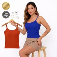 Blusa Feminina Regata Ribana Premium com Bojo
