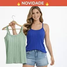 Regata Feminina Ribana Premium com Bojo Canelada Justa Top