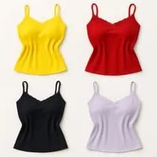 Blusa Regata Feminina Viscolycra Premium Com Bojo Alça Fina Renda