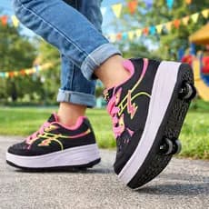 Tênis Com 4 Rodinha Estilo Patins que vira Tênis Desmontável grade 28 ao 37