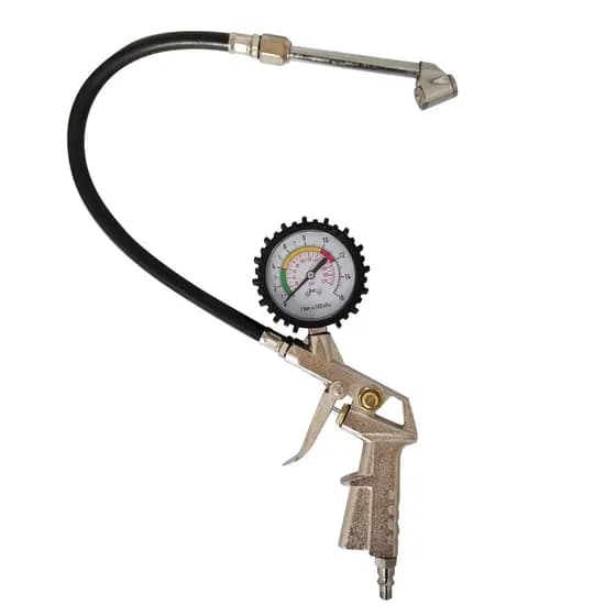 Calibrador Analógico Portátil 220 PSI NPT 1/4” c/ Extensão e Bico Duplo - Vibor