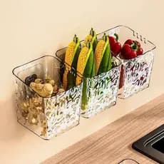 KIT Armazenamento Organizador Multiuso Com Adesivo Parede para Casa Cozinha/Banheiro