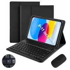 Capa Com Teclado ABNT2 +Mouse Para Tablet 9-11 Pol Universal iPad/ Samsung Galaxy Tab /Xiaomi Redmi /Lenovo - Preto