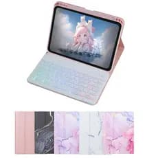 Capa Para Xiaomi Redmi Pad SE 11/Pad 2 11" / Samsung Tab A11+/A9+ 11"/ iPad 9ª C/ Abnt2 Teclado  Iluminado(e "Ç")+Mouse