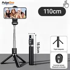 Bastão de Selfie com Bluetooth Leve e Portátil | Controle Remoto para iPhone e Samsung – Perfeito para Viagens