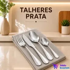 Faqueiro Prata 24 Peças Aço Inox Luxo Premium Jogo Talheres Lyor Inoxidável Resistente