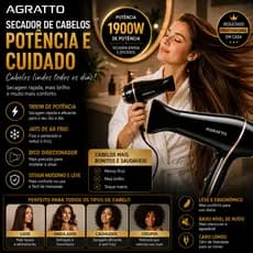 Secador De Cabelo Agratto Della 1900w Preto 127v