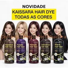 Shampoo Tonalizante e matizador 500ml HAIR DYE Escurecedor Preto , Avelã, Marsala, Roxo, Marrom Escuro - KAISSARA