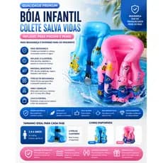 Bóia Infantil Colete Salva Vidas Inflável Piscina Praia