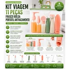 Kit De Viagem 11 Itens Frascos Potes Spray Cremes Shampoo Apoapp