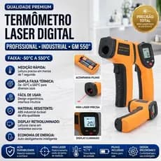 Termômetro Laser Infravermelho Digital Profissional Gm550° APOAPP