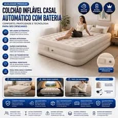 Colchão Inflável Casal Automático Com Bateria Integrada Cor Nude Apoapp