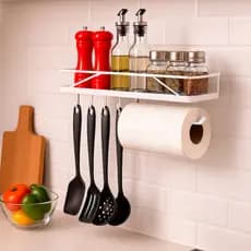 Suporte Organizador Porta Toalha Condimentos Temperos Multiuso em Aço