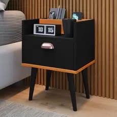 PalitoStyle Decor – Mesa cabeceira MDP Lateral com Toque Retrô