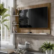 Painel Para TV 50 Polegadas 135x90cm Suspenso Com Nicho E Prateleira