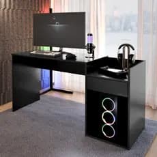 Mesa Gamer Para Computador 135x75cm Escrivaninha Home Office Com 1 Gaveta