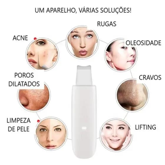 Aparelho 3 em 1 Lifting Limpeza Facial Removedor de Cravos e Oleosidade Rejuvenescedor Anti Rugas