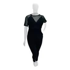 Conjunto Cropped Renda + Blusa Tule+ Calça Bengaline Plus Size