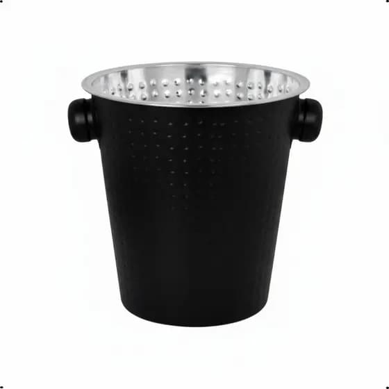 Balde Champanhe e Gelo Martelado Black 1L