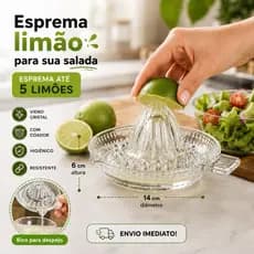 Espremedor de Frutas de Vidro Cristal 14x7cm Espremedor Limão Laranja Resistente