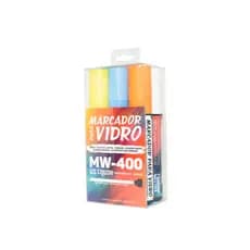 Marcador De Vidro - 6 Cores - (giz Líquido) Ponta Reta 15mm