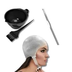 KIT BANHO DE LUA - TIGELA GRADUADA 450 ML + PINCEL +TOUCA DE SILICONE + AGULHA REFLEXO