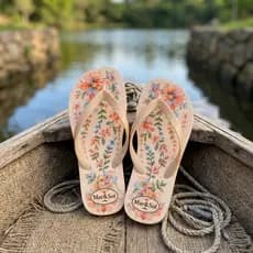 Chinelo Feminino Estampado Colorido Divertido Sandália Verão Presente Amiga Mãe Viagem Férias