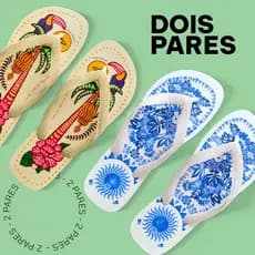 2 Pares Chinelo Feminino Dedo Sola Grossa Leve Não Cansa os Pés Praia Promoção