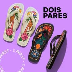 2 Pares Chinelinho Feminino de Dedo Sola Grossa Estampado Antiderrapante Verão