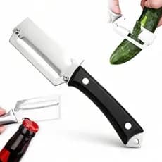 Descascador de Legumes em Plástico com Abridor de Garrafas, Descascador Multifuncional 2 em 1 para Frutas e Cozinha