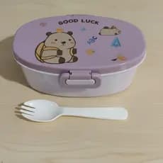 Marmita Infantil 600ml Com Talher Plástico Desenho Capivara Lancheira Escolar Creche