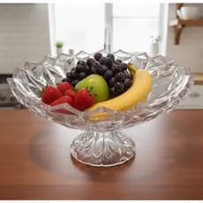 Fruteira Diamante Decorativa Bancada 25cm Verdureira Cesto Festas Aniversários Frutas Doces Acrílico