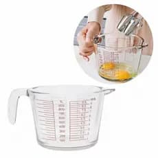 Jarra Medidora 1 Litro Vidro Temperado Graduada Com Alça Copo Resistente Cozinha Receitas Com ML OZ